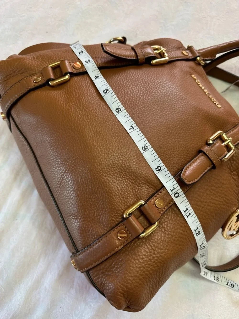 MICHAEL KORS Bedford Satchel Bag Crossbody Bowler Brown